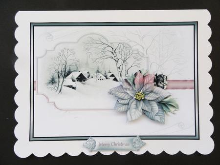 Vintage Christmas Village Card with Decoupage by Valerie Spowart