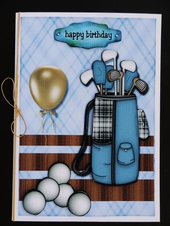 Birthday Boy & Male Card Golf by Valerie Spowart