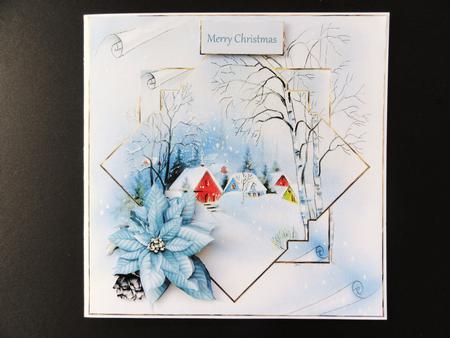 Vintage Christmas Hamlet 7x7 Card by Valerie Spowart