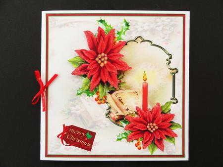 Christmas Candle 7x7 Card with Decoupage by Valerie Spowart