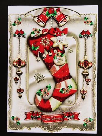 Red Festive Christmas Stocking Card Kit by Valerie Spowart