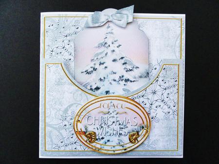 Snow Tree Christmas Wishes 7in Tag Card Front Mini Kit by Valerie Spowart