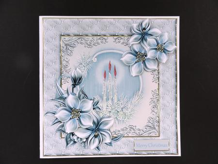 Candles and Fir Cones 7x7 Card with Decoupage by Valerie Spowart