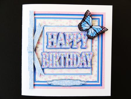 Happy Birthday in Blue and Pink 8x8 Square Mini Kit by Valerie Spowart