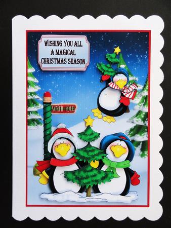 Penguin Family Greetings by Valerie Spowart