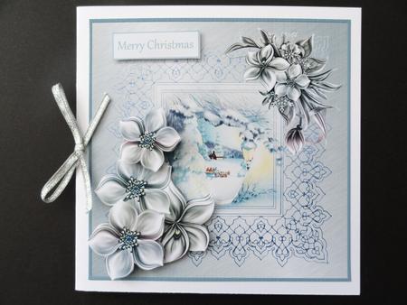 Riding Through the Snow 7x7 Card with Decoupage by Valerie Spowart