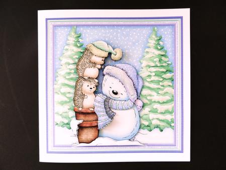Warm & Cosy Hedgehog Christmas 7.5 Decoupage Mini Kit by Valerie Spowart