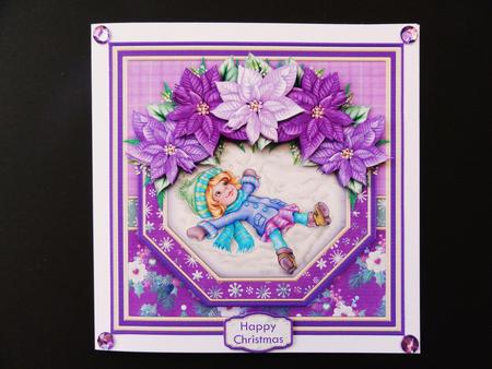 Snow Angel & Poinsettia Christmas 7.5 Decoupage Mini Kit by Valerie Spowart