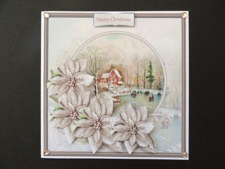 Skating on the Lake 7x7 Card with Decoupage by Valerie Spowart
