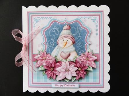 Frosty Snowman & Poinsettia Christmas 8x8 Mini Kit by Valerie Spowart