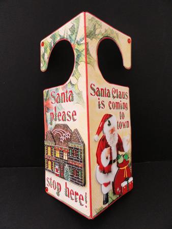 Santa Door Hanger with Decoupage by Valerie Spowart