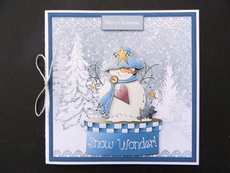 Snow Wonder Snowman Card with Decoupage by Valerie Spowart