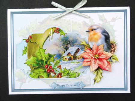 Robin Redbreast Card with Decoupage by Valerie Spowart