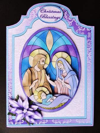 Stained Glass Nativity Shaped Card Kit by Valerie Spowart