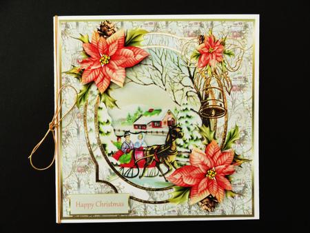 Poinsettias and Bells 7x7 Card by Valerie Spowart