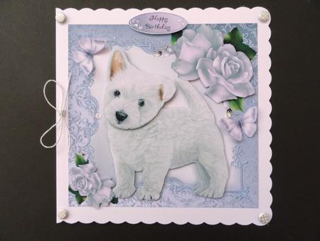 Gorgeous Westie with Roses 8x8 Mini Kit by Valerie Spowart