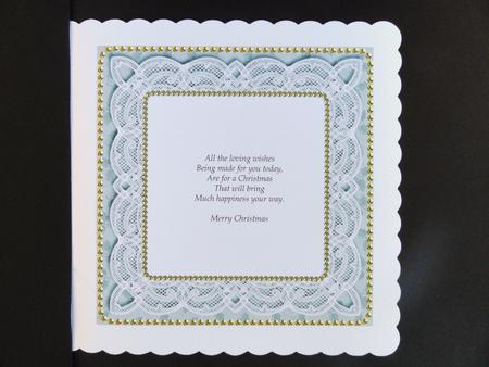 Silver Holly Lace 8in Square Insert Panel Sheet by Valerie Spowart