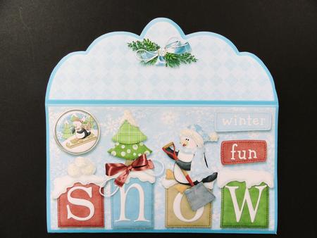 Penguin Snow Winter Fun Christmas Money Wallet by Valerie Spowart