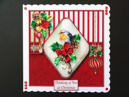 Christmas Robin - Diamond Pyramid Card Mini Kit by Valerie Spowart