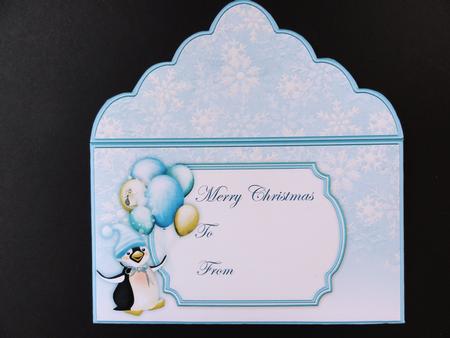 Penguin Balloons Christmas Money Wallet Gift Envelope by Valerie Spowart