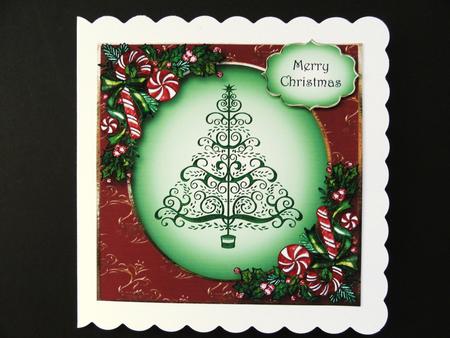 Candy Canes & Christmas Tree 8x8 Quick Topper by Valerie Spowart