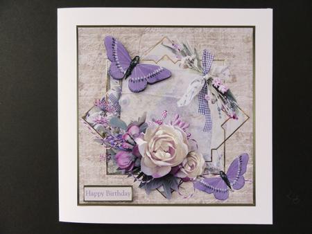 Vintage Look 7xx7 Card with Decoupage by Valerie Spowart