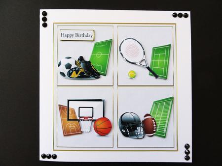 Sports Card 7x7 with Toppers to Give Depth by Valerie Spowart