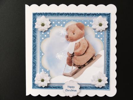 Baby Boy's First Christmas Card Front Kit by Valerie Spowart