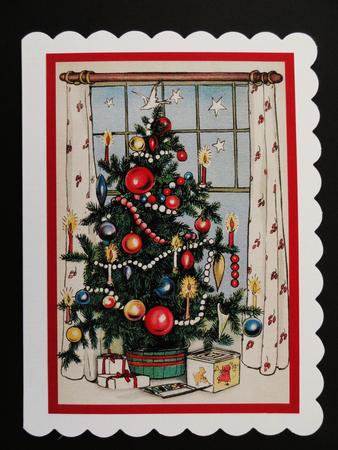 Christmas Tree Decorated A4 by Valerie Spowart