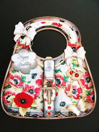 Vintage Poppies Flower Handbag Card Kit by Valerie Spowart