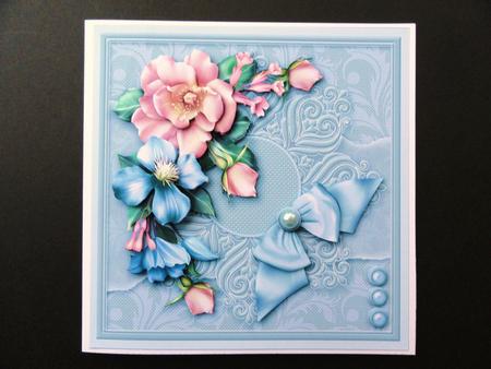 Summer Blooms on a Doily 8in x 8in Decoupage Mini Kit by Valerie Spowart
