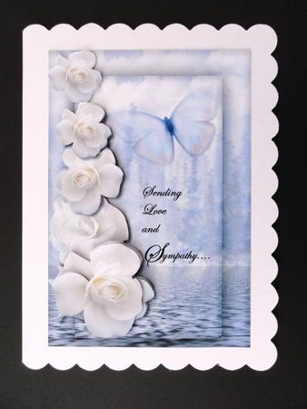 Sympathy Card White Roses by Valerie Spowart