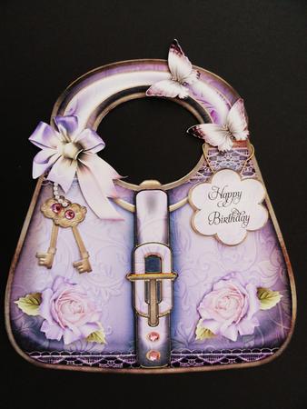 Vintage Lavender Handbag Card Kit by Valerie Spowart