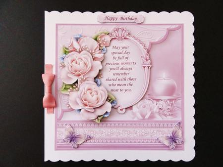 All Occasions Verse & Dusky Pink Roses 8x8 Decoupage Mini Ki by Valerie Spowart