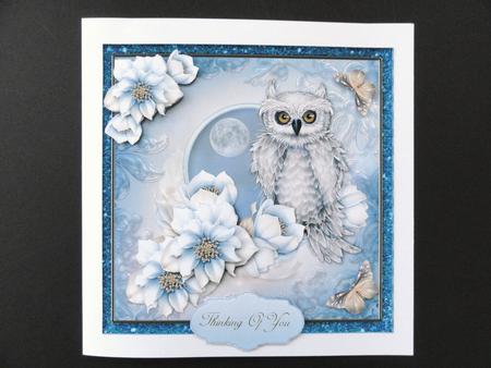 Thinking of You Owl 7x7 Card Front by Valerie Spowart