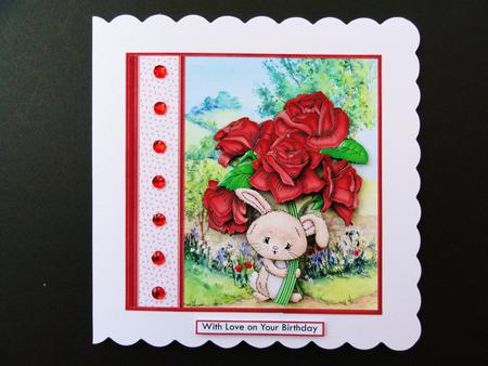 Rose Bloom Bunny Valentine's Mother's Day 7.5 Mini Kit by Valerie Spowart
