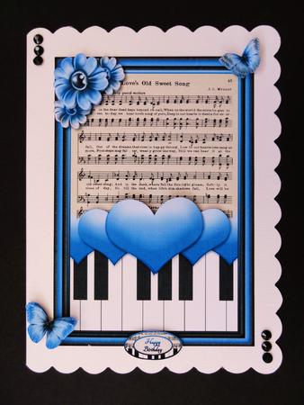 Cardtopper with Matching Envelope Blue Black 762 by Valerie Spowart
