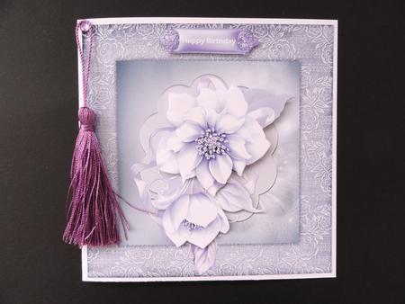 Delicate Florals 7x7 Card with Decoupage by Valerie Spowart