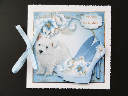 Shoes & Puppy - Beautiful Blue by Valerie Spowart