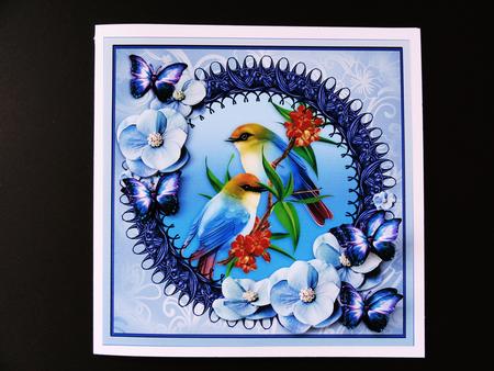 Blue Flutter Violet Card Front Kit by Valerie Spowart