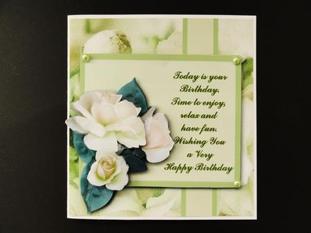 Birthday Roses Green by Valerie Spowart