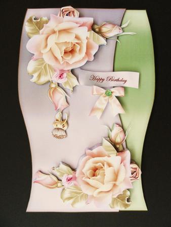 Shaped Card Winter Roses by Valerie Spowart
