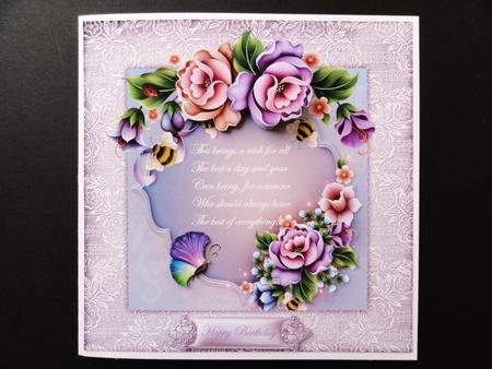 Enchanted Garden 7x7 Card with Decoupage by Valerie Spowart