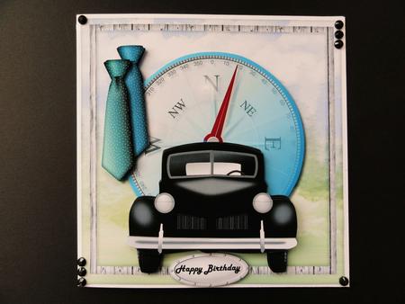 Male Card Vintage Car Mini Kit by Valerie Spowart