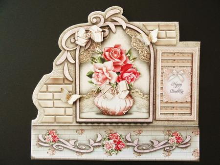 Cream Wall with Soft Roses Card Mini Kit by Valerie Spowart