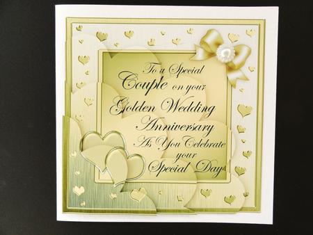 Golden Wedding Anniversary Shell Edged Stacker by Valerie Spowart