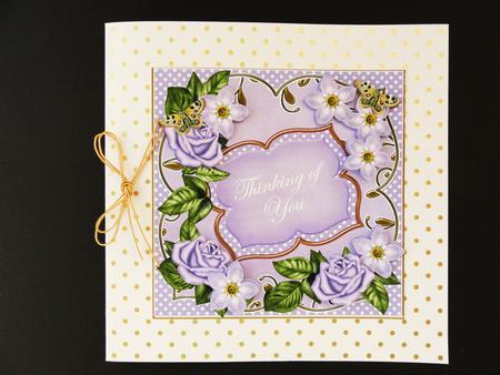Lilac Fmk Thinking of You 7in Fancy Decoupage Topper by Valerie Spowart