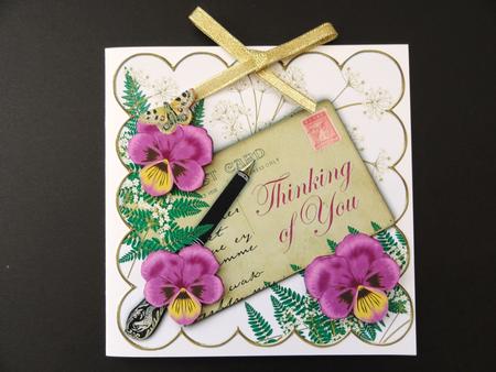Cerise Pansy Thinking of You 6in Scallop Step by Step by Valerie Spowart