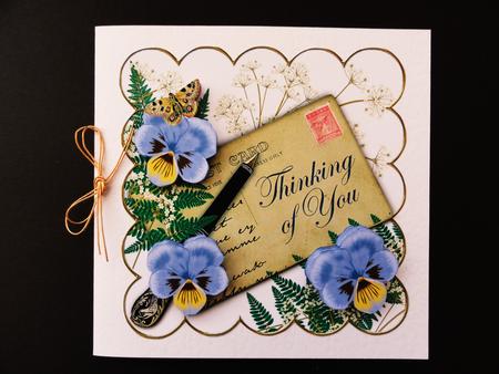 Blue Pansy Thinking of You 6in Scallop Step by Step by Valerie Spowart