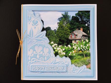 Rose Cottage 6in x 6in Decoupage by Valerie Spowart